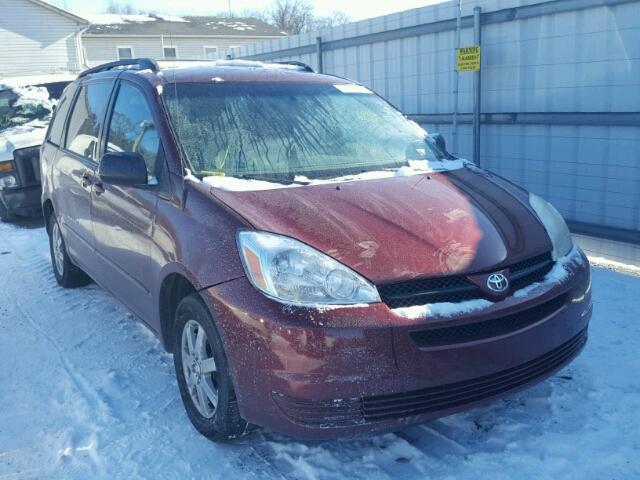 5TDZA23CX5S307864 - 2005 TOYOTA SIENNA CE RED photo 1