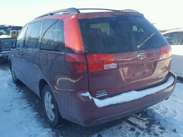 5TDZA23CX5S307864 - 2005 TOYOTA SIENNA CE RED photo 3