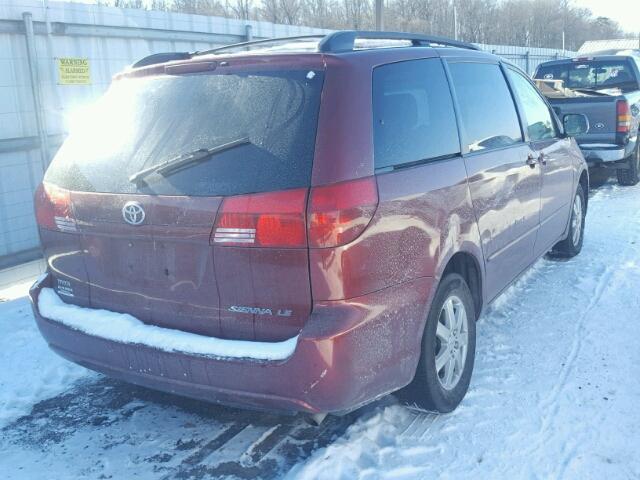 5TDZA23CX5S307864 - 2005 TOYOTA SIENNA CE RED photo 4