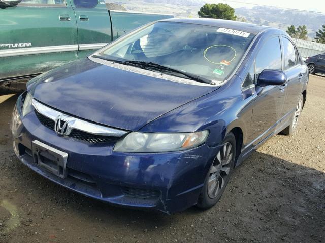 2HGFA16969H526310 - 2009 HONDA CIVIC EXL BLUE photo 2