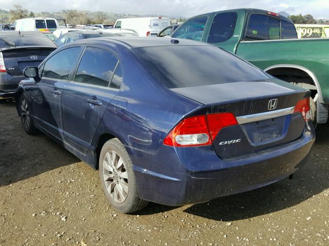 2HGFA16969H526310 - 2009 HONDA CIVIC EXL BLUE photo 3