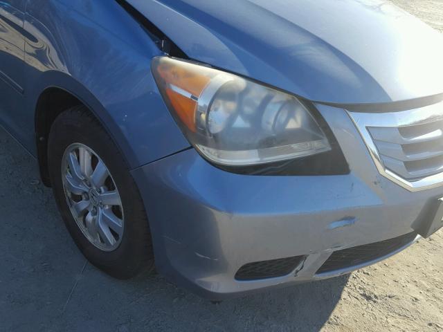 5FNRL3H78AB046406 - 2010 HONDA ODYSSEY EX BLUE photo 9