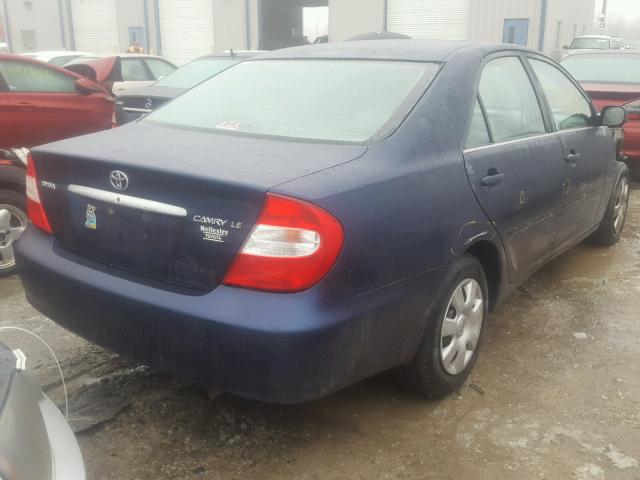 4T1BE30K74U299428 - 2004 TOYOTA CAMRY LE BLUE photo 4