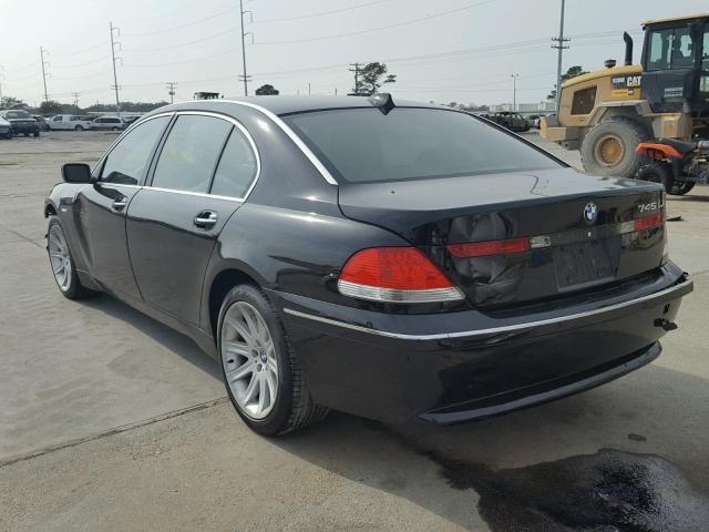 WBAGN63555DS58392 - 2005 BMW 745 LI BLACK photo 3