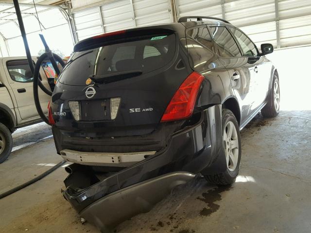 JN8AZ08W14W336623 - 2004 NISSAN MURANO SL BLACK photo 4