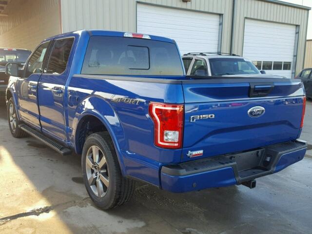 1FTEW1CP5HKD68676 - 2017 FORD F150 SUPER BLUE photo 3