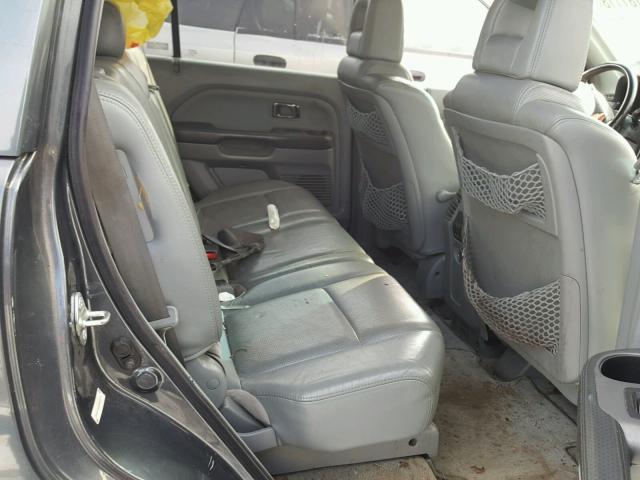 2HKYF18655H563118 - 2005 HONDA PILOT EXL GRAY photo 6