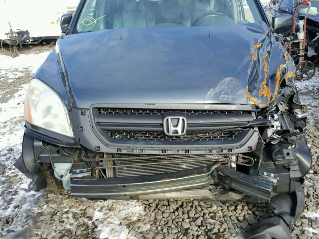 2HKYF18655H563118 - 2005 HONDA PILOT EXL GRAY photo 9