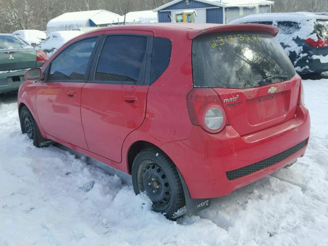 KL1TD66EX9B620824 - 2009 CHEVROLET AVEO LS RED photo 3