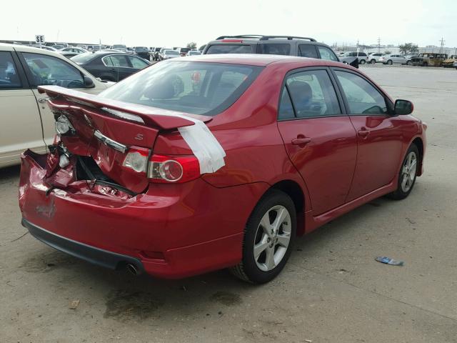 5YFBU4EEXDP085465 - 2013 TOYOTA COROLLA BA RED photo 4