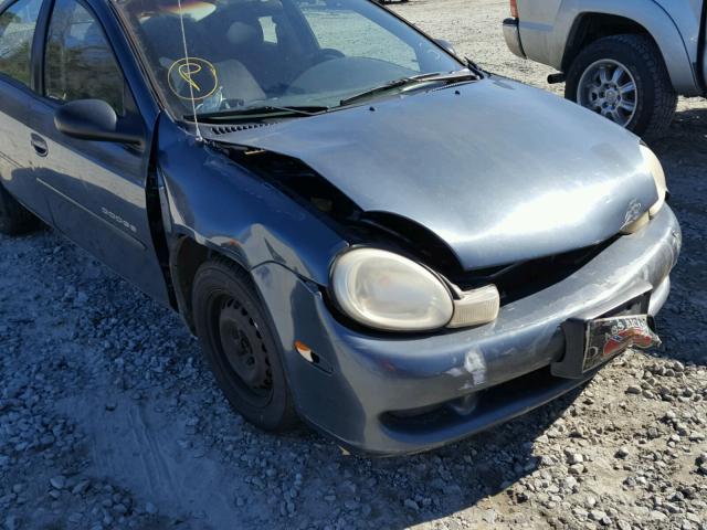 1B3ES46CX1D262466 - 2001 DODGE NEON SE BLUE photo 9