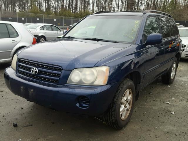 JTEHF21A230098517 - 2003 TOYOTA HIGHLANDER BLUE photo 2