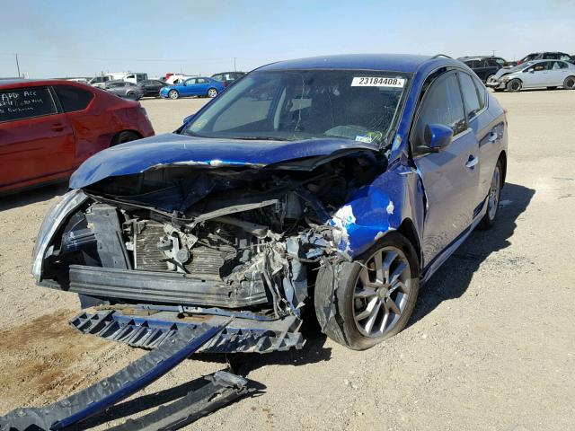 3N1AB7AP6DL640602 - 2013 NISSAN SENTRA S BLUE photo 2