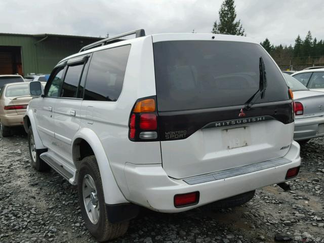 JA4MT41R31P052495 - 2001 MITSUBISHI MONTERO SP WHITE photo 3