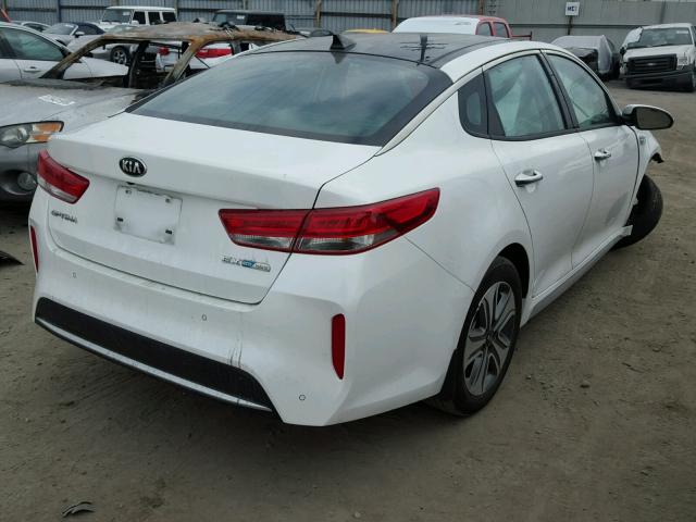 KNAGU4LC8H5007600 - 2017 KIA OPTIMA HYB WHITE photo 4