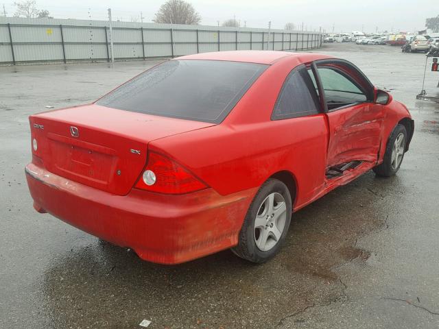 1HGEM22955L019345 - 2005 HONDA CIVIC EX წითელი ფოტო 4