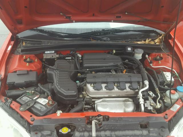1HGEM22955L019345 - 2005 HONDA CIVIC EX წითელი ფოტო 7