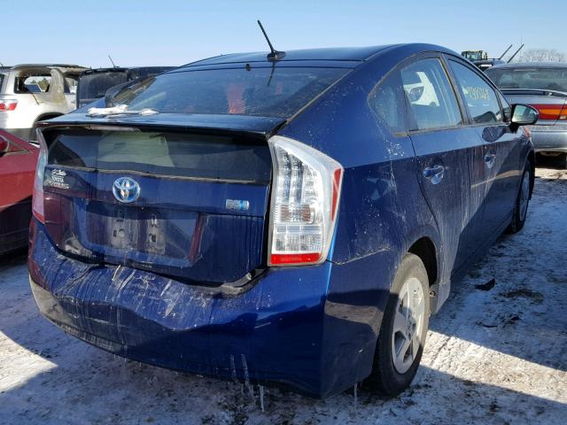 JTDKN3DU0A5175765 - 2010 TOYOTA PRIUS BLUE photo 4