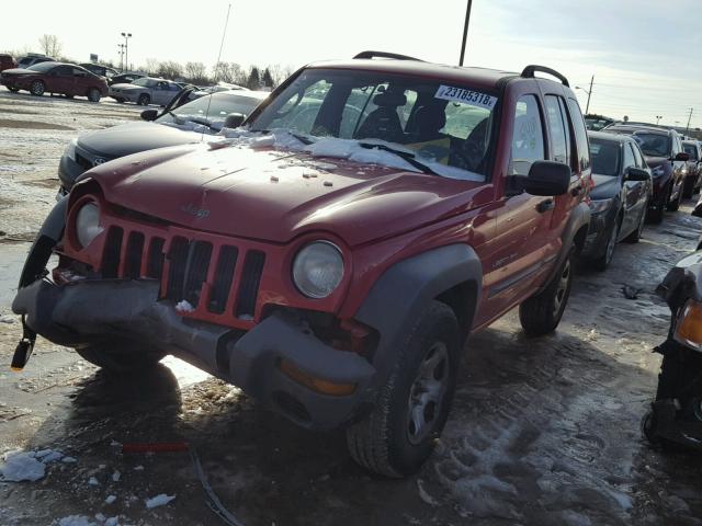 1J4GL48K33W514181 - 2003 JEEP LIBERTY SP RED photo 2