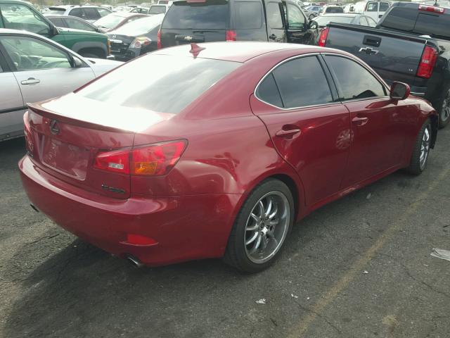 JTHBE262085021166 - 2008 LEXUS IS 350 RED photo 4