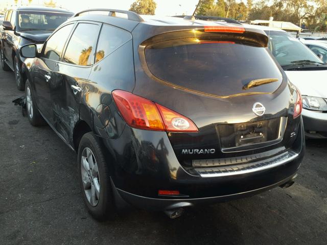 JN8AZ18U29W023804 - 2009 NISSAN MURANO S BLACK photo 3