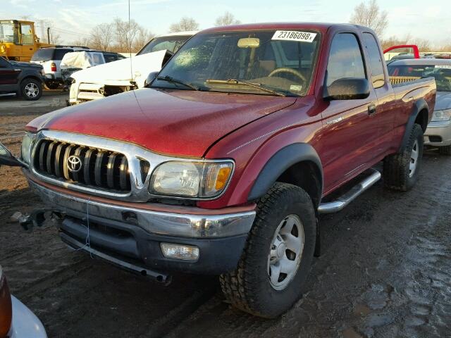 5TESM92N84Z395772 - 2004 TOYOTA TACOMA XTR RED photo 2