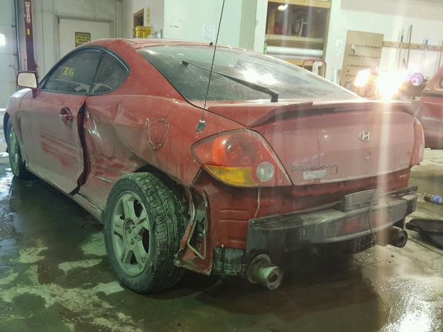 KMHHN65F13U078719 - 2003 HYUNDAI TIBURON GT RED photo 3