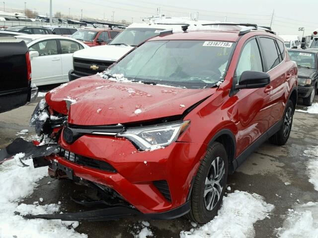 2T3BFREV1GW483701 - 2016 TOYOTA RAV4 LE RED photo 2