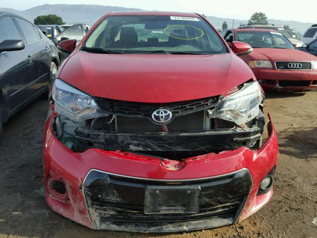 5YFBURHE3EP005711 - 2014 TOYOTA COROLLA L RED photo 9