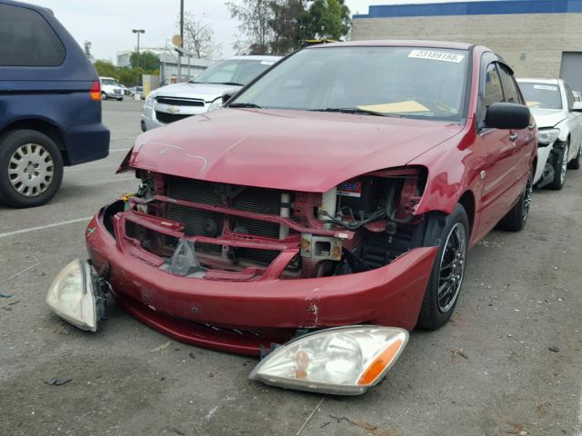 JA3AJ26E76U036333 - 2006 MITSUBISHI LANCER ES RED photo 2