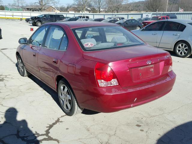 KMHDN46D15U935933 - 2005 HYUNDAI ELANTRA GL RED photo 3