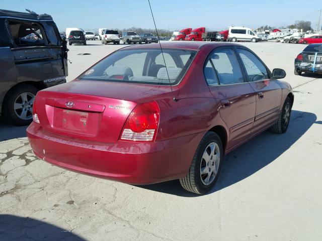 KMHDN46D15U935933 - 2005 HYUNDAI ELANTRA GL RED photo 4