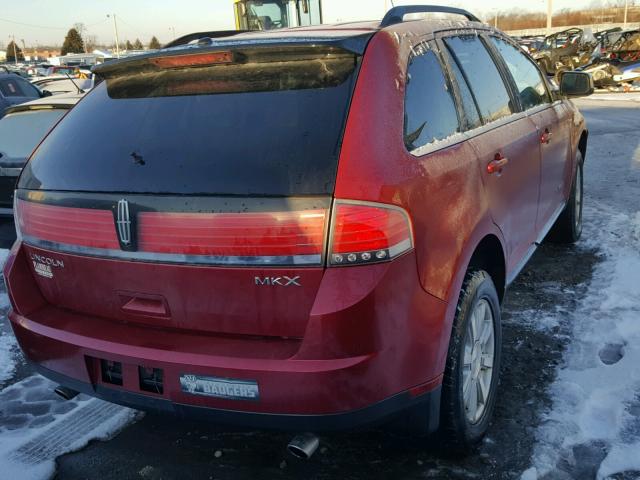 2LMDU88CX7BJ16950 - 2007 LINCOLN MKX RED photo 4