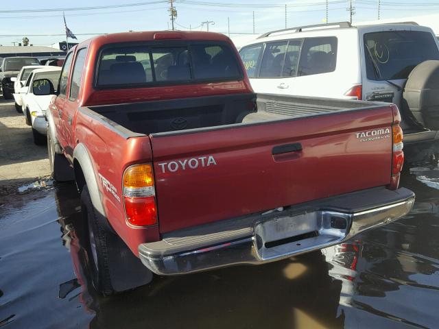 5TEGN92N24Z442815 - 2004 TOYOTA TACOMA DOU RED photo 3