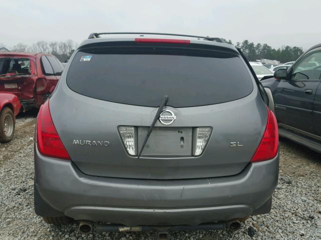 JN8AZ08T15W327962 - 2005 NISSAN MURANO SL GRAY photo 9