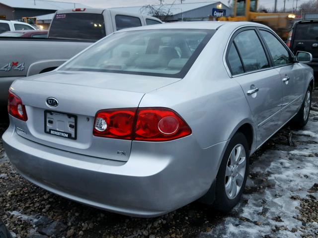 KNAGE123885251034 - 2008 KIA OPTIMA LX SILVER photo 4