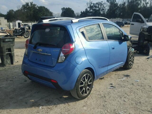 KL8CF6S91EC493101 - 2014 CHEVROLET SPARK 2LT BLUE photo 4