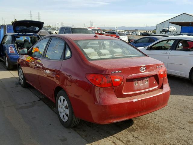 KMHDU46D67U167582 - 2007 HYUNDAI ELANTRA GL RED photo 3