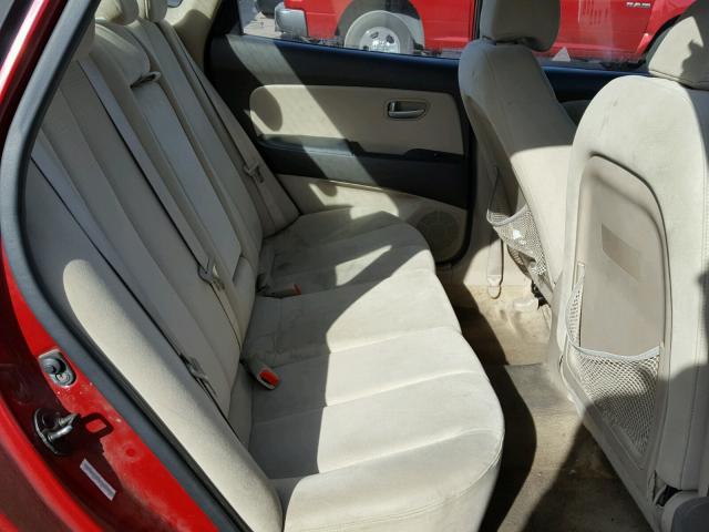 KMHDU46D67U167582 - 2007 HYUNDAI ELANTRA GL RED photo 6