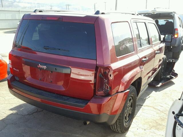 1C4NJRBB2FD436050 - 2015 JEEP PATRIOT SP RED photo 4