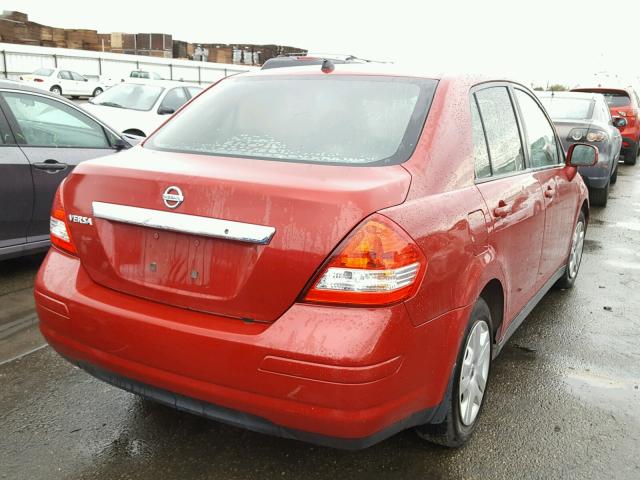 3N1BC1APXAL427422 - 2010 NISSAN VERSA S RED photo 4