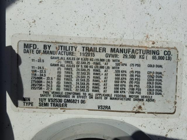 1UYVS2530GM682106 - 2016 THER REEFER WHITE photo 10