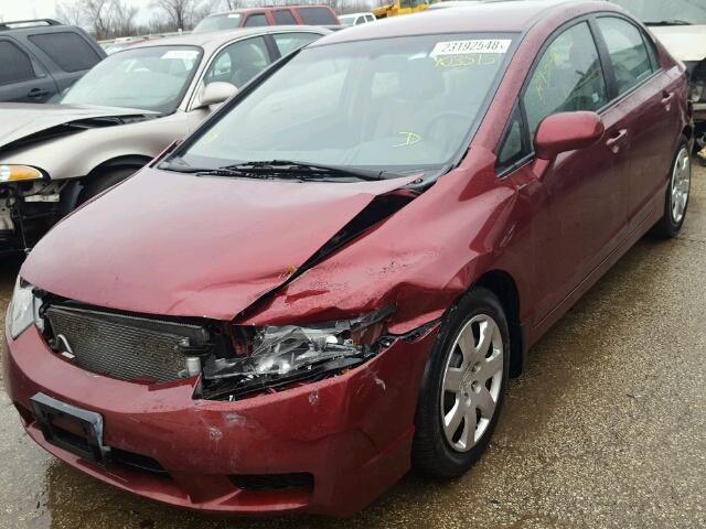 19XFA1F58AE012843 - 2010 HONDA CIVIC LX MAROON photo 2