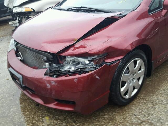 19XFA1F58AE012843 - 2010 HONDA CIVIC LX MAROON photo 9