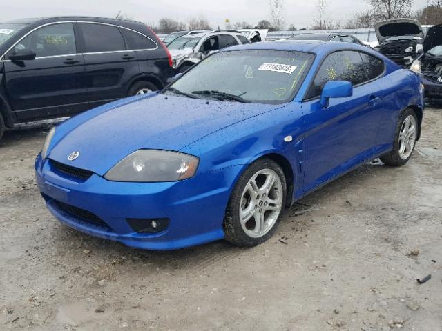 KMHHN65F46U200607 - 2006 HYUNDAI TIBURON GT BLUE photo 2