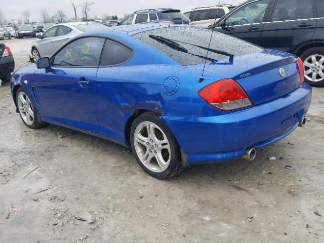 KMHHN65F46U200607 - 2006 HYUNDAI TIBURON GT BLUE photo 3