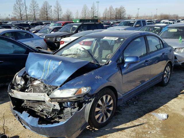 19XFA16859E000431 - 2009 HONDA CIVIC EX BLUE photo 2