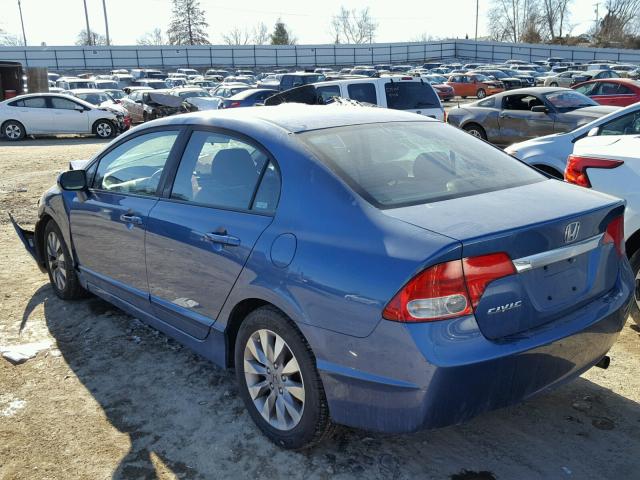 19XFA16859E000431 - 2009 HONDA CIVIC EX BLUE photo 3