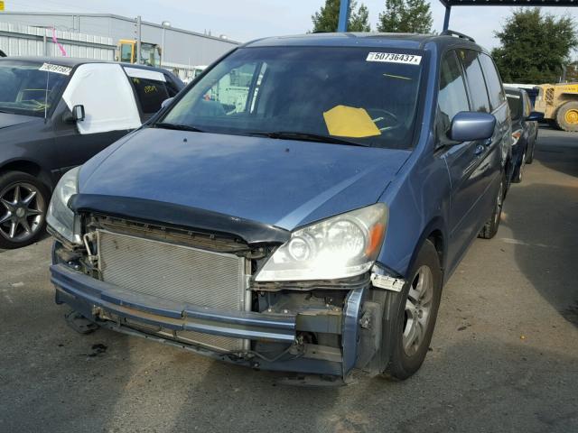 5FNRL38727B031098 - 2007 HONDA ODYSSEY EX BLUE photo 2