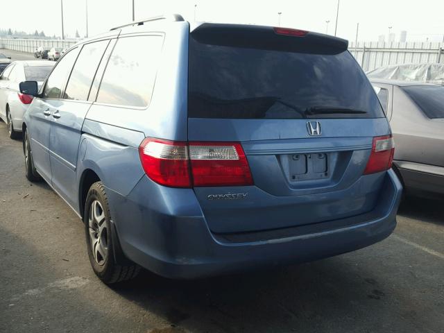 5FNRL38727B031098 - 2007 HONDA ODYSSEY EX BLUE photo 3